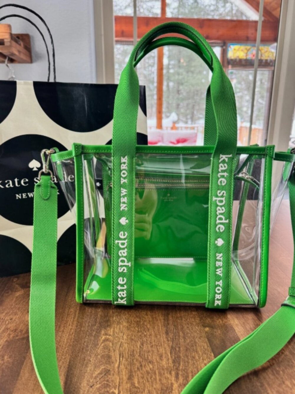 Kate Spade Kip Clear See Through Small Tote Crossbody Stadium Handbag Concert